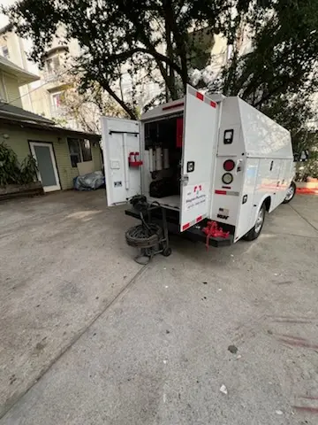 Magnet Plumbing service vehicle on-site for Sewer Line Repair in Port Salerno